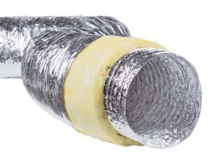 Aluminium foil fibreglass insulated flexible duct for HVAC air distribution, ClimateCarer HVAC duct supplier