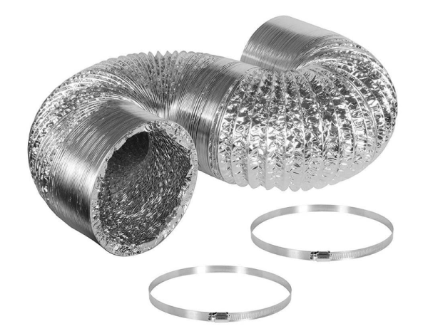 Non Insulated Flexible Aluminum Duct, 1-layer or 2-layer aluminium + PET + PVC, ClimateCarer HVAC duct supplier