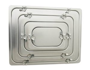 Rectangular duct access panel for HVAC inspection and cleaning, galvanized steel, ClimateCarer HVAC access door supplier