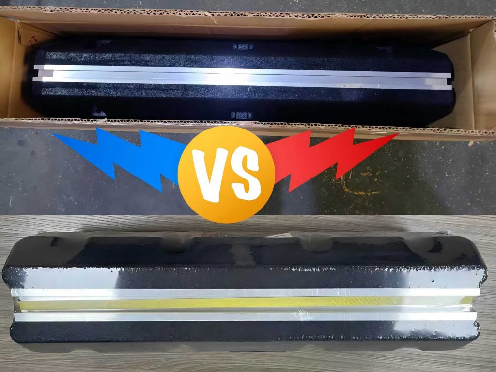 Traditional Cardboard V.S Shrink-Wrap Film Packaging for rubber feet