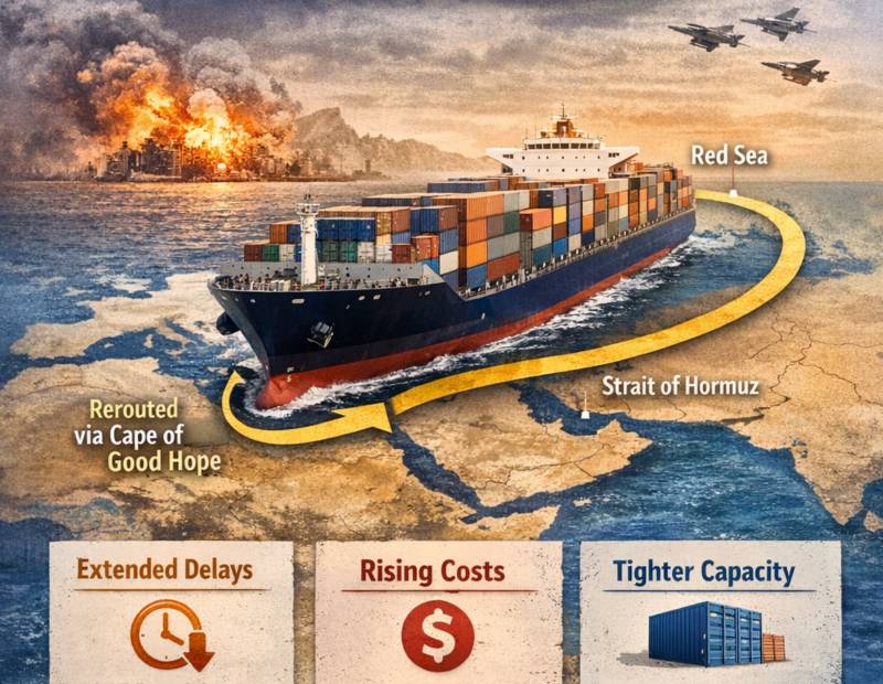 Export cartons staged for an Asia-Europe shipment, ClimateCarer